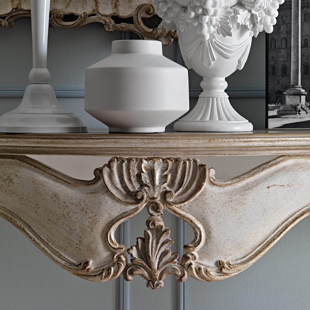 Elegant Baroque Reproduction Italian Designer Console And Mirror