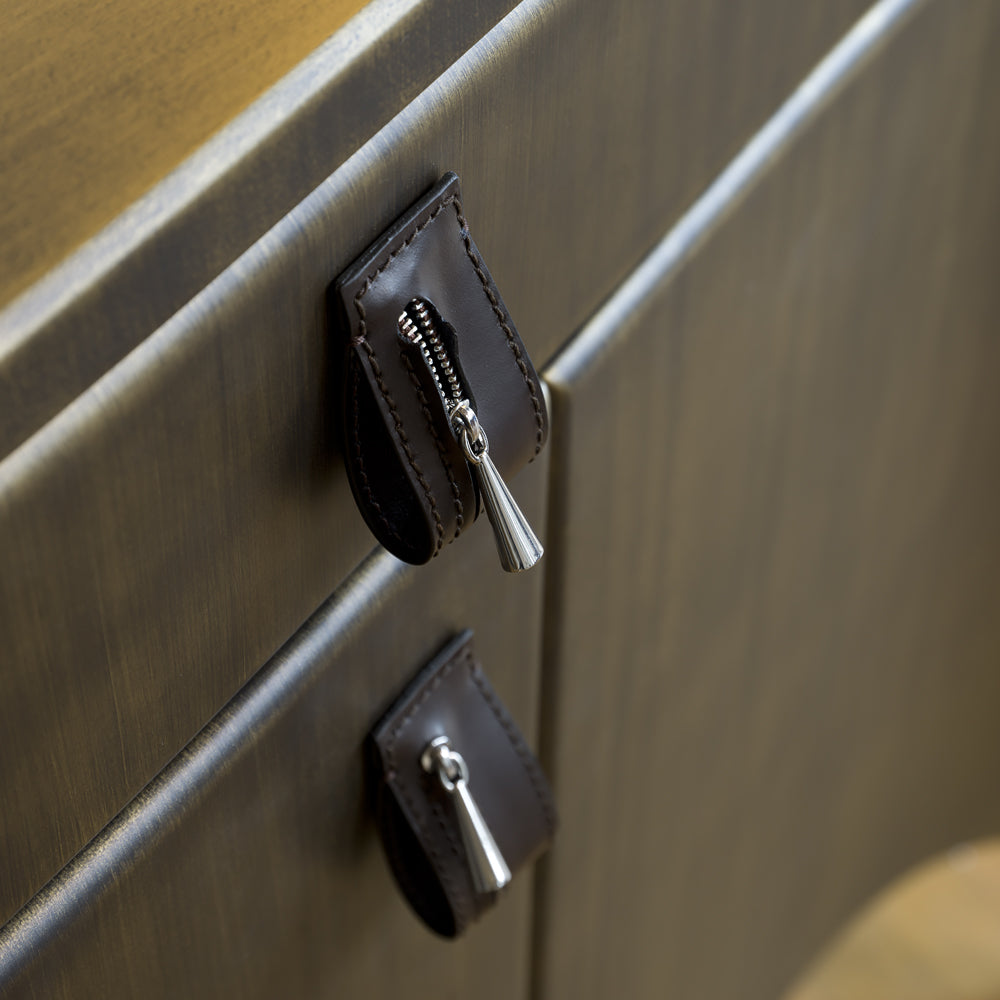 Elegant Italian Brass Finish Sideboard