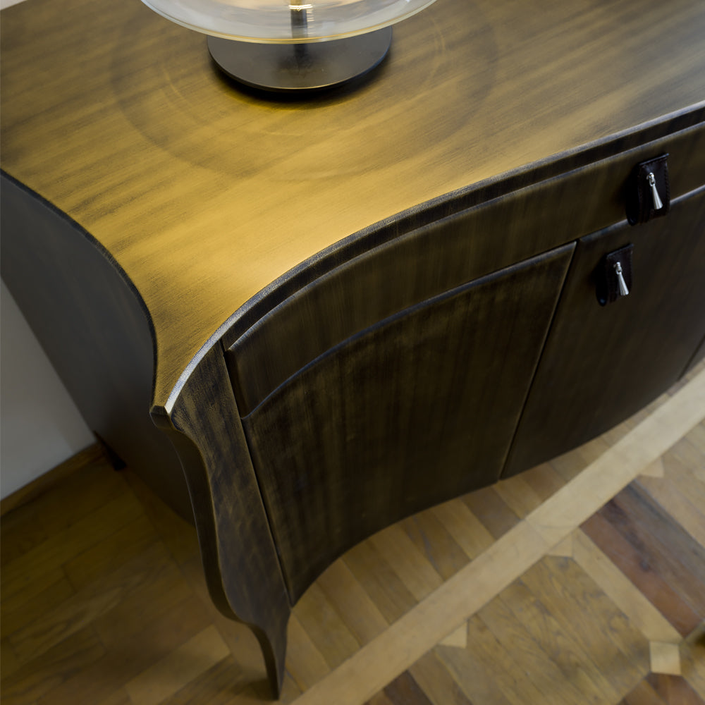 Elegant Italian Brass Finish Sideboard