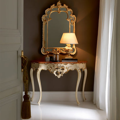 Elegant Italian Designer Classic Console And Mirror Set