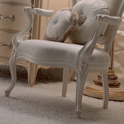 Elegant Italian Ivory Designer Armchair