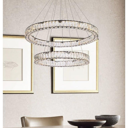 Elegant Lighting Monroe 36 Inch 2 Light Led Chandelier Cp774583