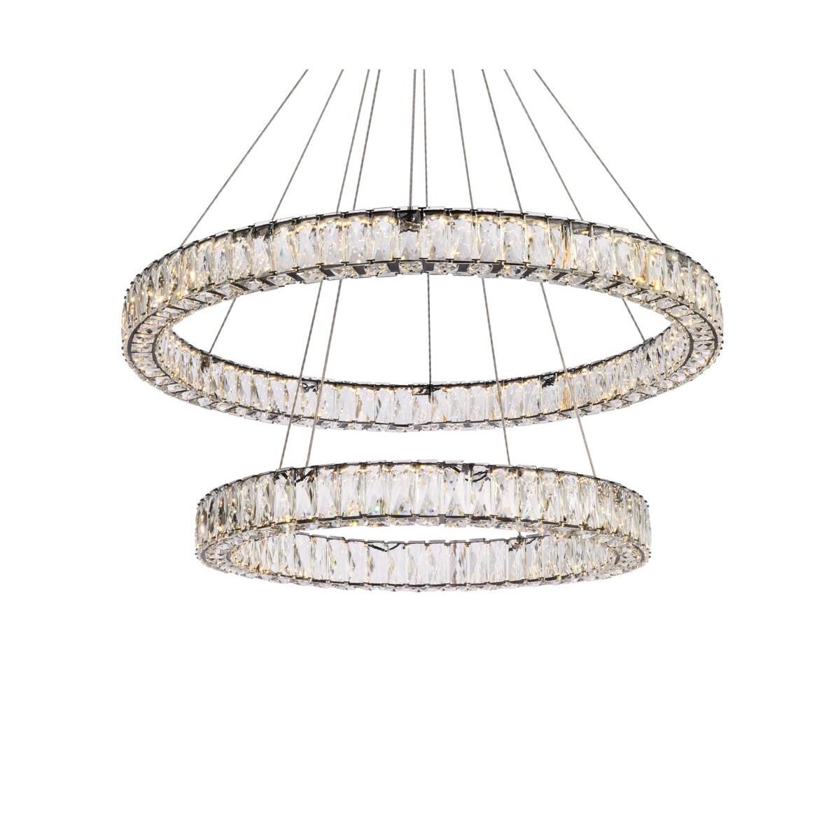 Elegant Lighting Monroe 36 Inch 2 Light Led Chandelier Cp774583