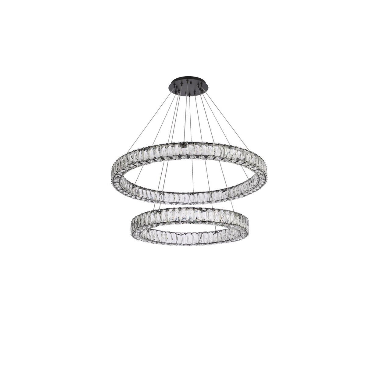 Elegant Lighting Monroe 36 Inch 2 Light Led Chandelier Cp774583