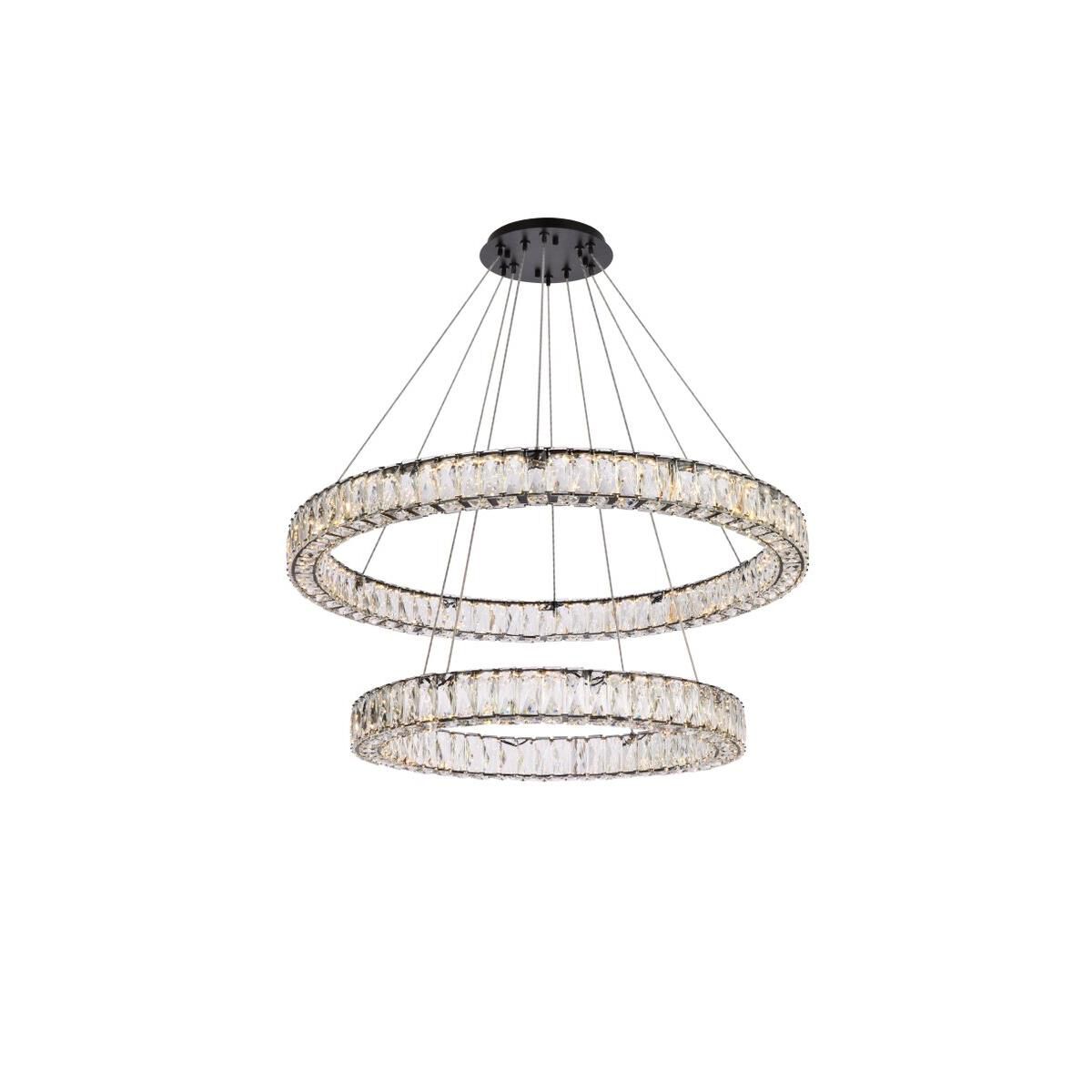 Elegant Lighting Monroe 36 Inch 2 Light Led Chandelier Cp774583