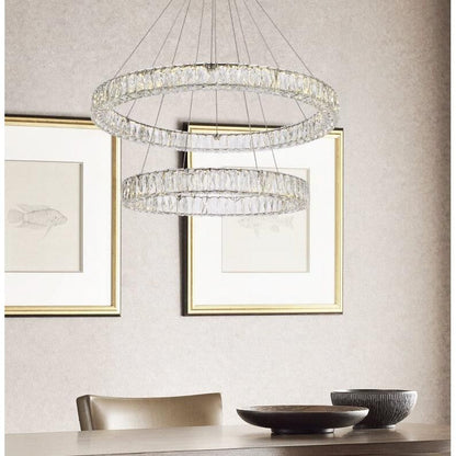 Elegant Lighting Monroe 36 Inch 2 Light Led Chandelier Cp774583