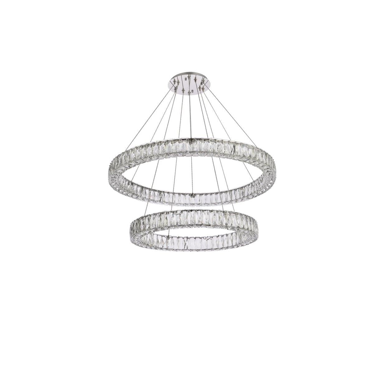 Elegant Lighting Monroe 36 Inch 2 Light Led Chandelier Cp774583