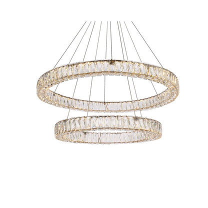 Elegant Lighting Monroe 36 Inch 2 Light Led Chandelier Cp774583