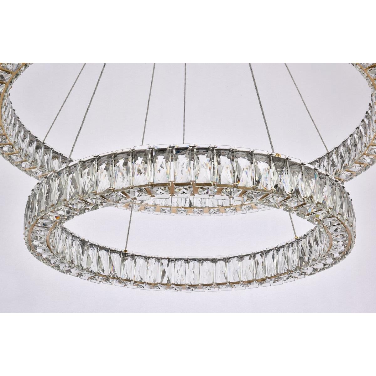 Elegant Lighting Monroe 36 Inch 2 Light Led Chandelier Cp774583