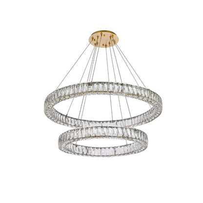 Elegant Lighting Monroe 36 Inch 2 Light Led Chandelier Cp774583