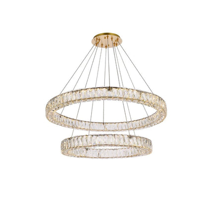 Elegant Lighting Monroe 36 Inch 2 Light Led Chandelier Cp774583