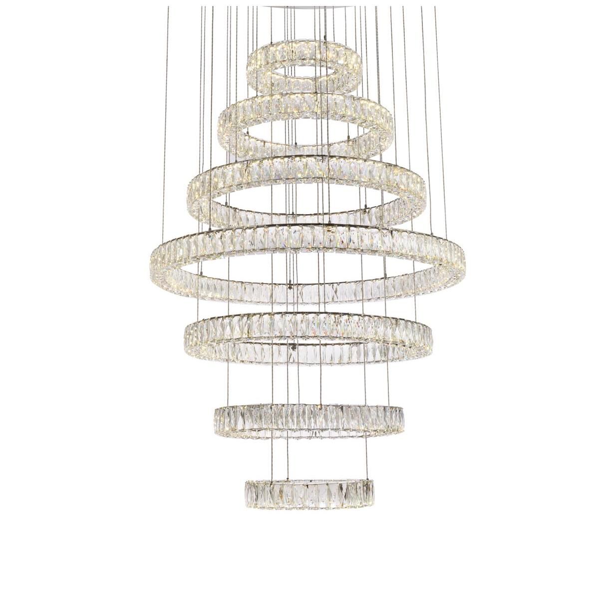 Elegant Lighting Monroe 40 Inch 7 Light Led Chandelier Cp774587