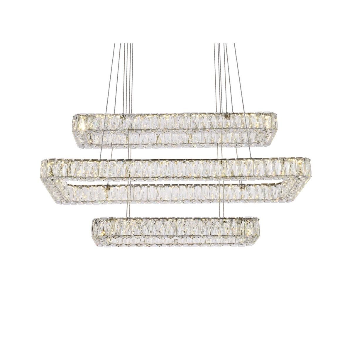 Elegant Lighting Monroe 42 Inch 3 Light Led Linear Suspension Light Cp774609