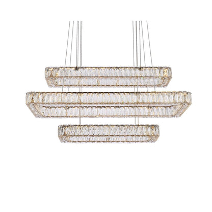 Elegant Lighting Monroe 42 Inch 3 Light Led Linear Suspension Light Cp774609