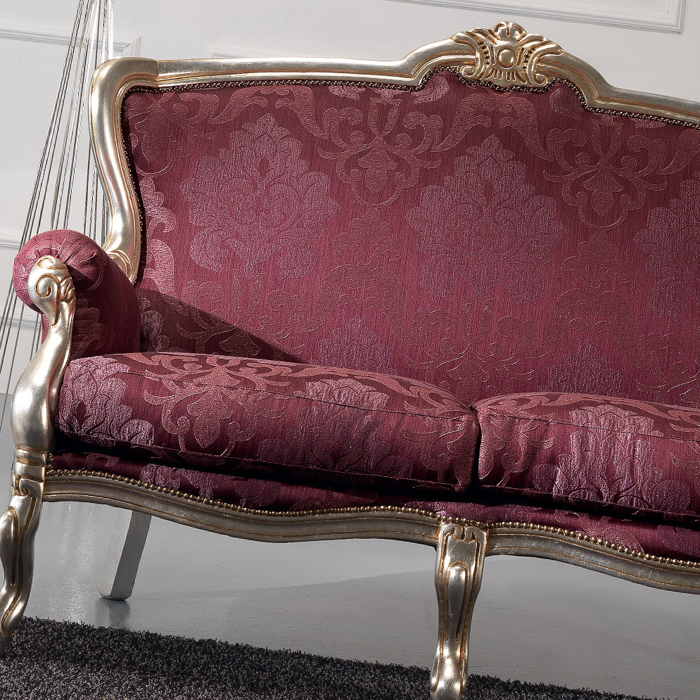 Champagne Silver Leaf Baroque Style Day Sofa