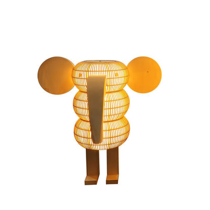 Elephant Shaped Rattan Floor Lamp