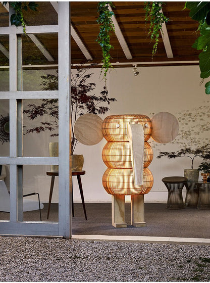 Elephant Shaped Rattan Floor Lamp
