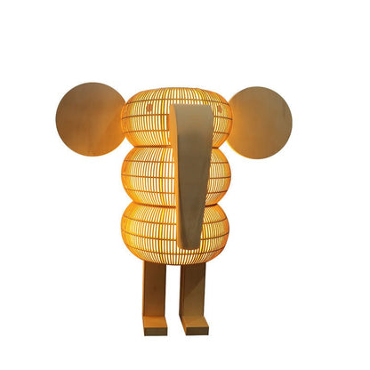 Elephant Shaped Rattan Floor Lamp