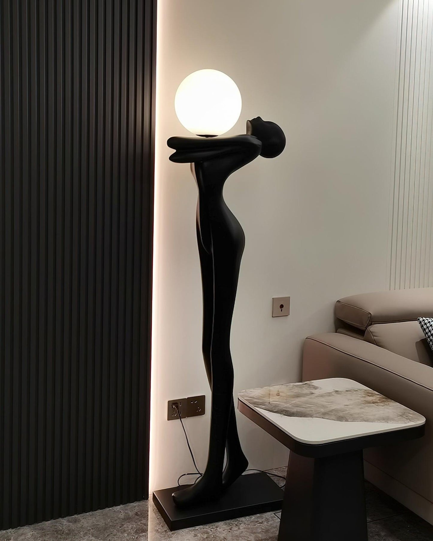 Embrace Ball Sculpture Standing Lamp Floor Lamp