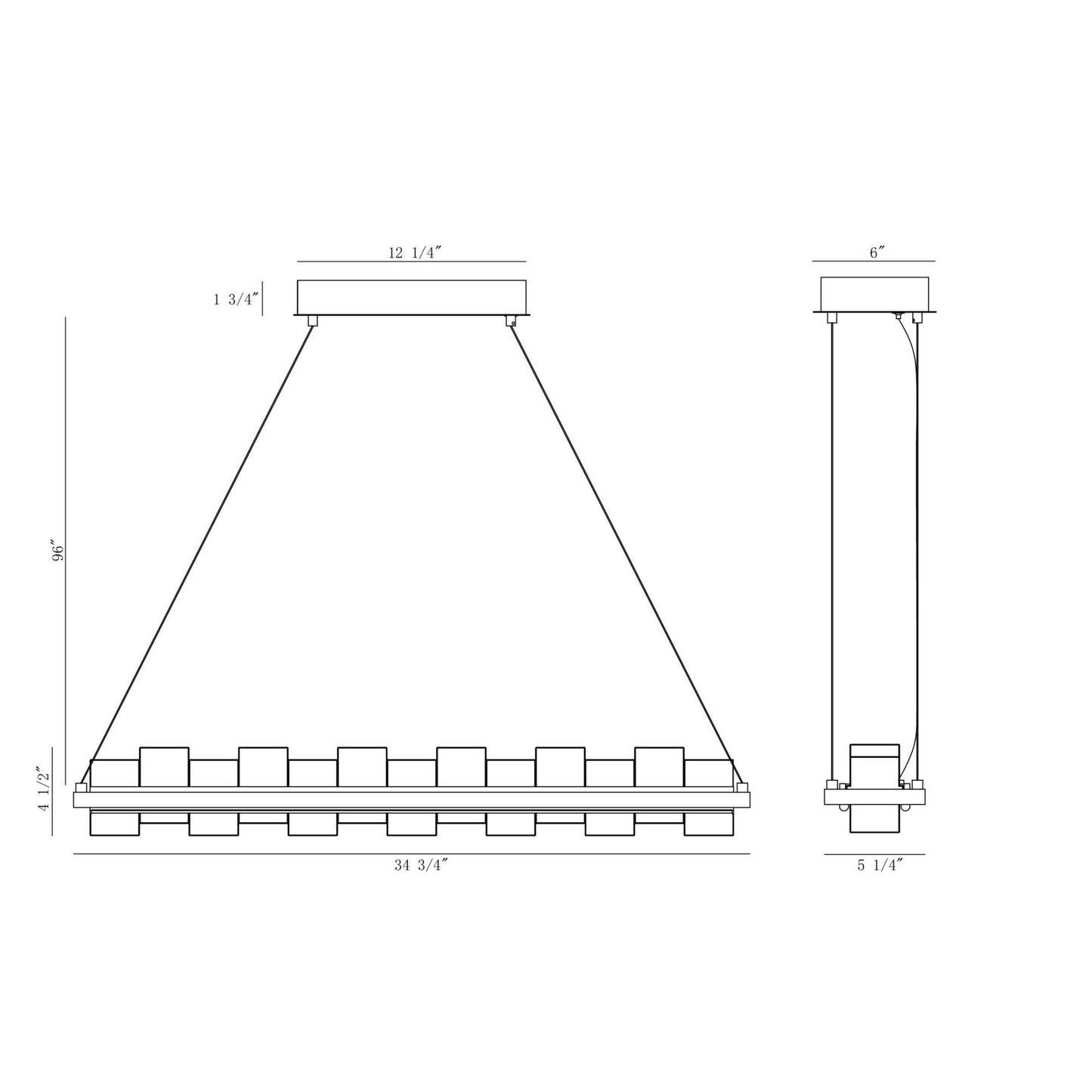 Eurofase Lighting Bruco 34 Inch 2 Light Led Linear Suspension Light Cp784982