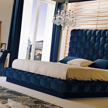 Exclusive Italian Bed With Large Luxury Hand Woven Headboard