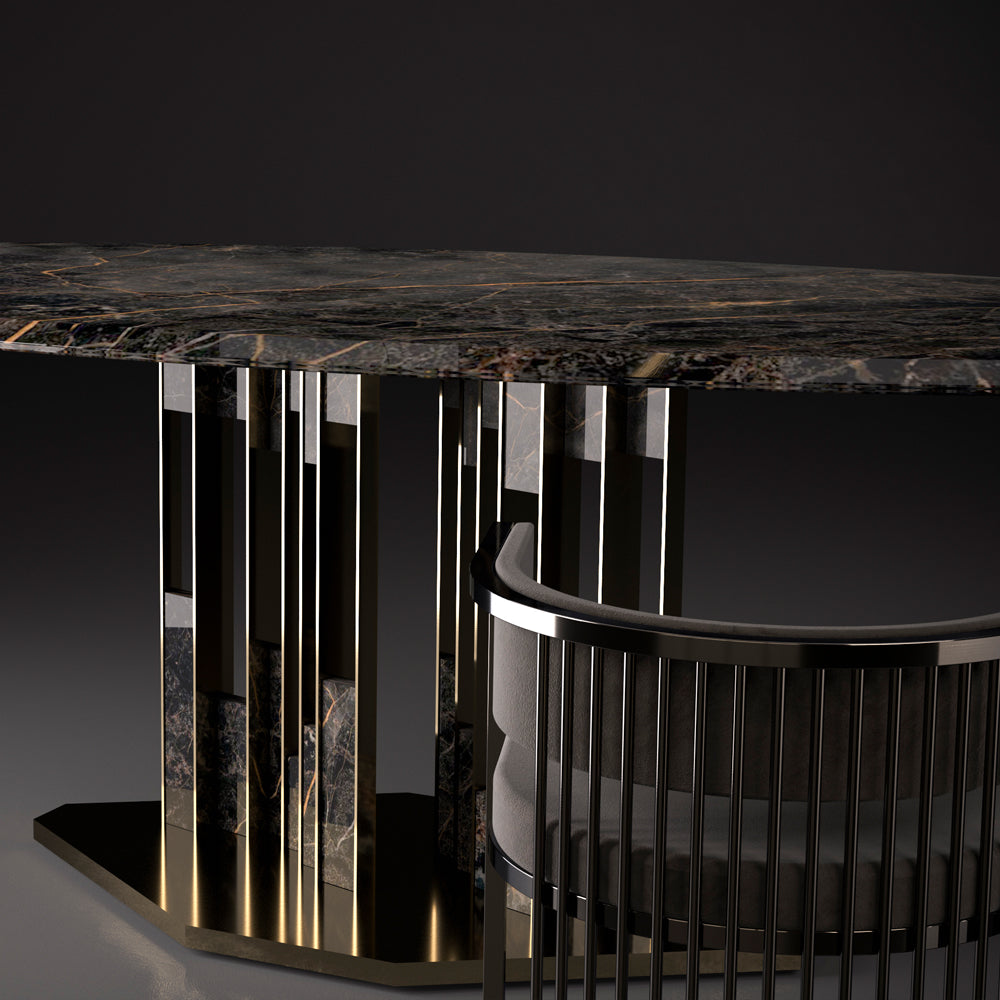 Exclusive Italian High End Oval Marble Dining Table