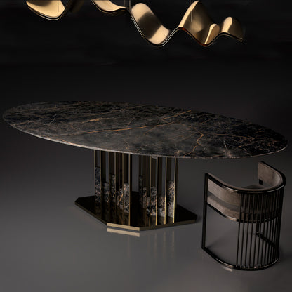 Exclusive Italian High End Oval Marble Dining Table