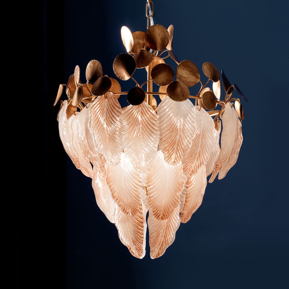 Exclusive Italian Murano Glass Leaves Designer Chandelier