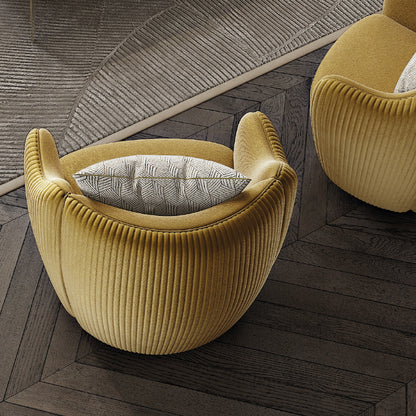 Exclusive Modern Italian Velvet Quilted Tub Armchair