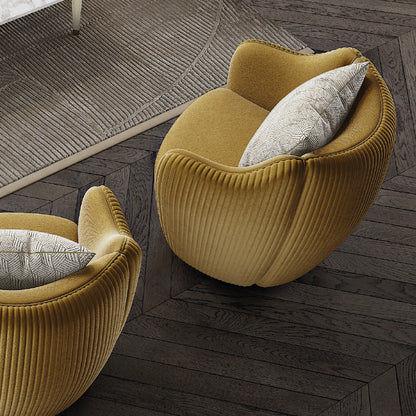 Exclusive Modern Italian Velvet Quilted Tub Armchair