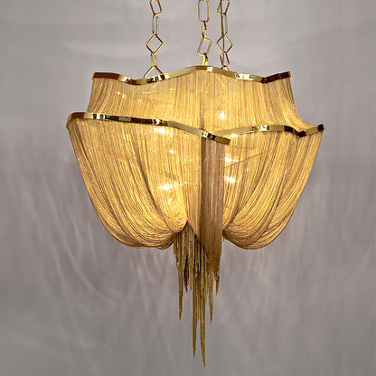 Luxury Gold Plated Chain Chandelier