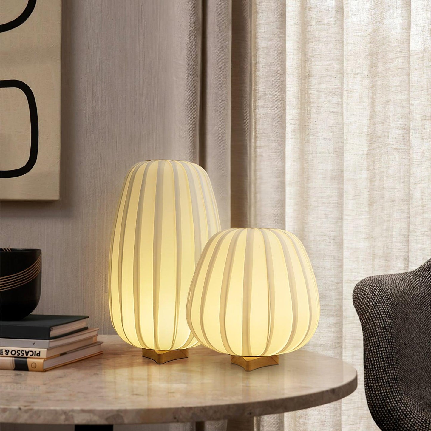 Fabric Minimalist Bedside lamp Table Lamp