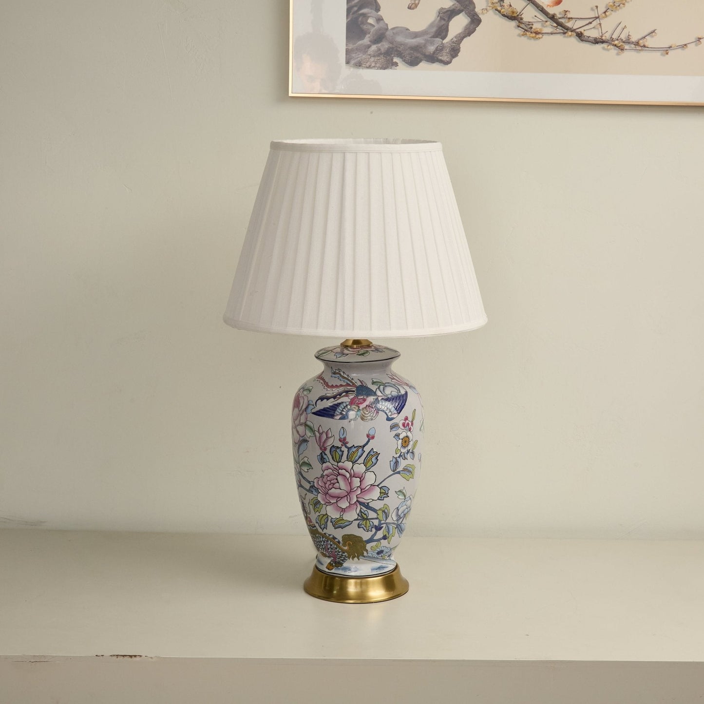 Famille Rose Ceramic Table Lamp
