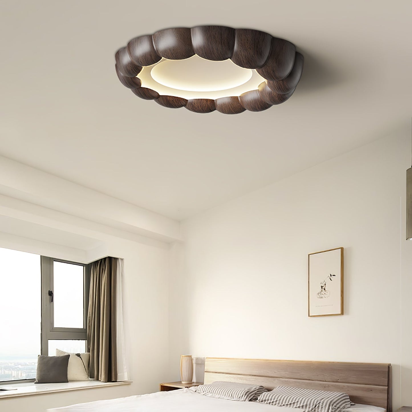 Faux Wood Ripple Ceiling-mounted light Ceiling Lamp