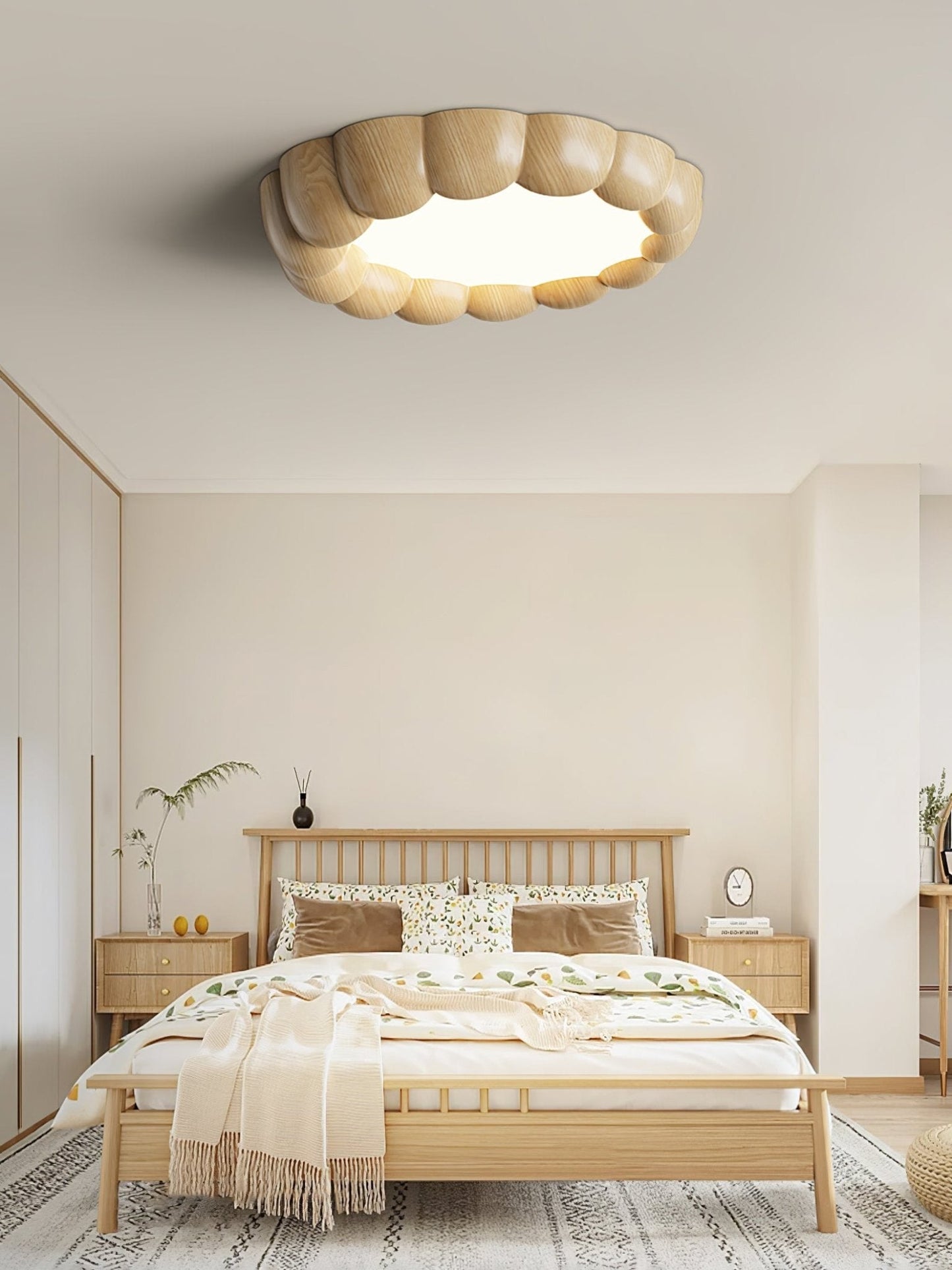 Faux Wood Ripple Ceiling-mounted light Ceiling Lamp