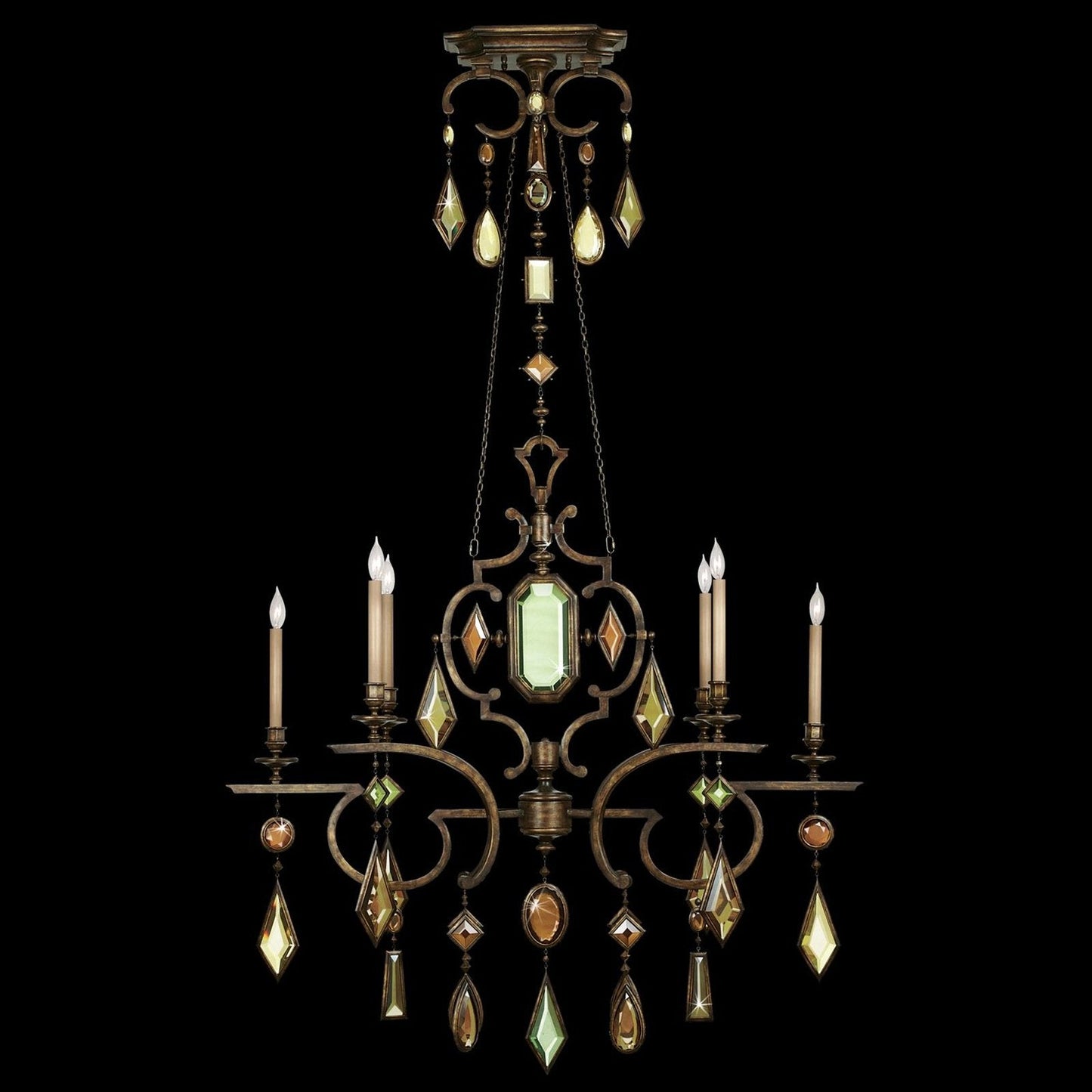 Fine Art Encased Gems 50" Oval Chandelier