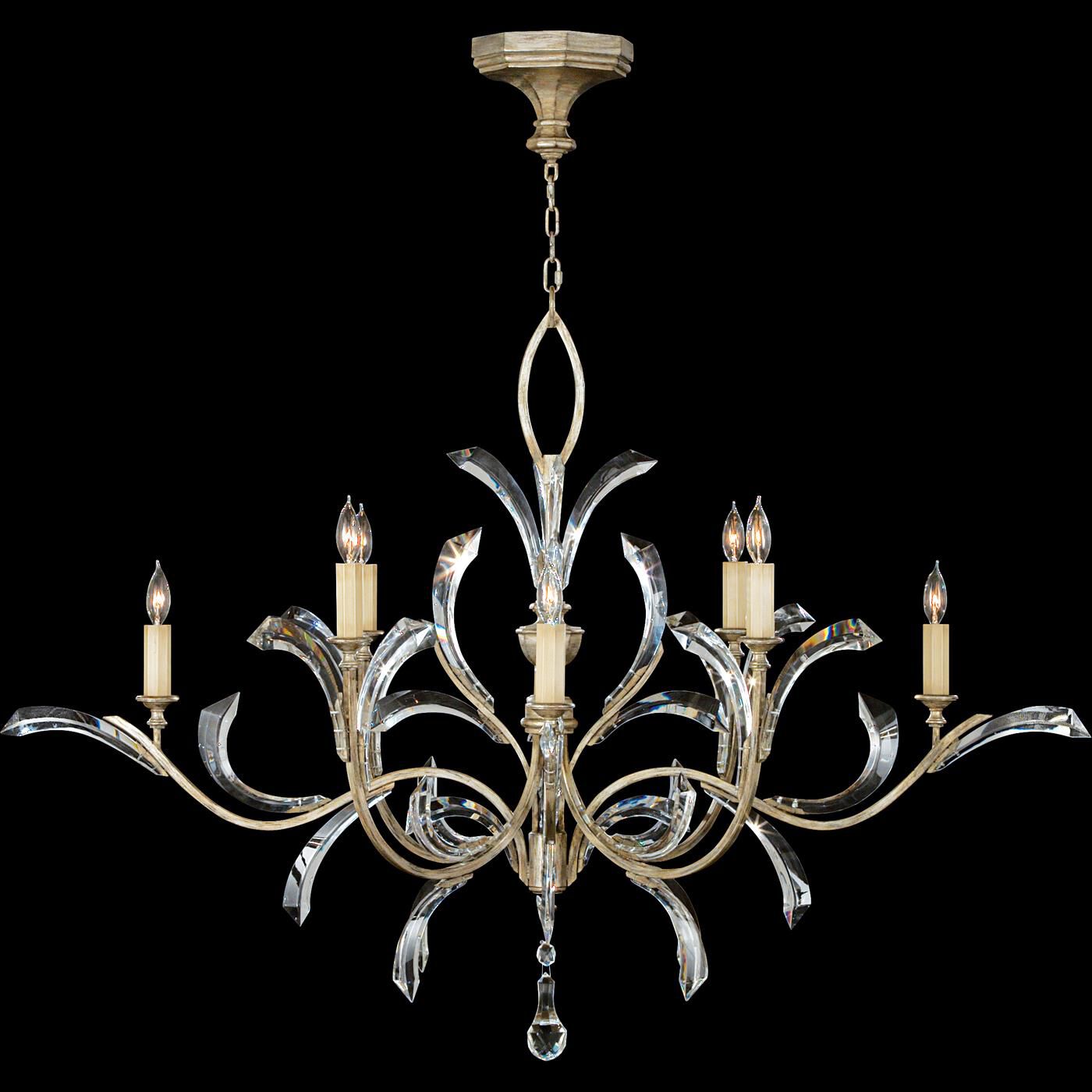 Fine Art Lamps Beveled Arcs 57 Inch 8 Light Chandelier Cp96807