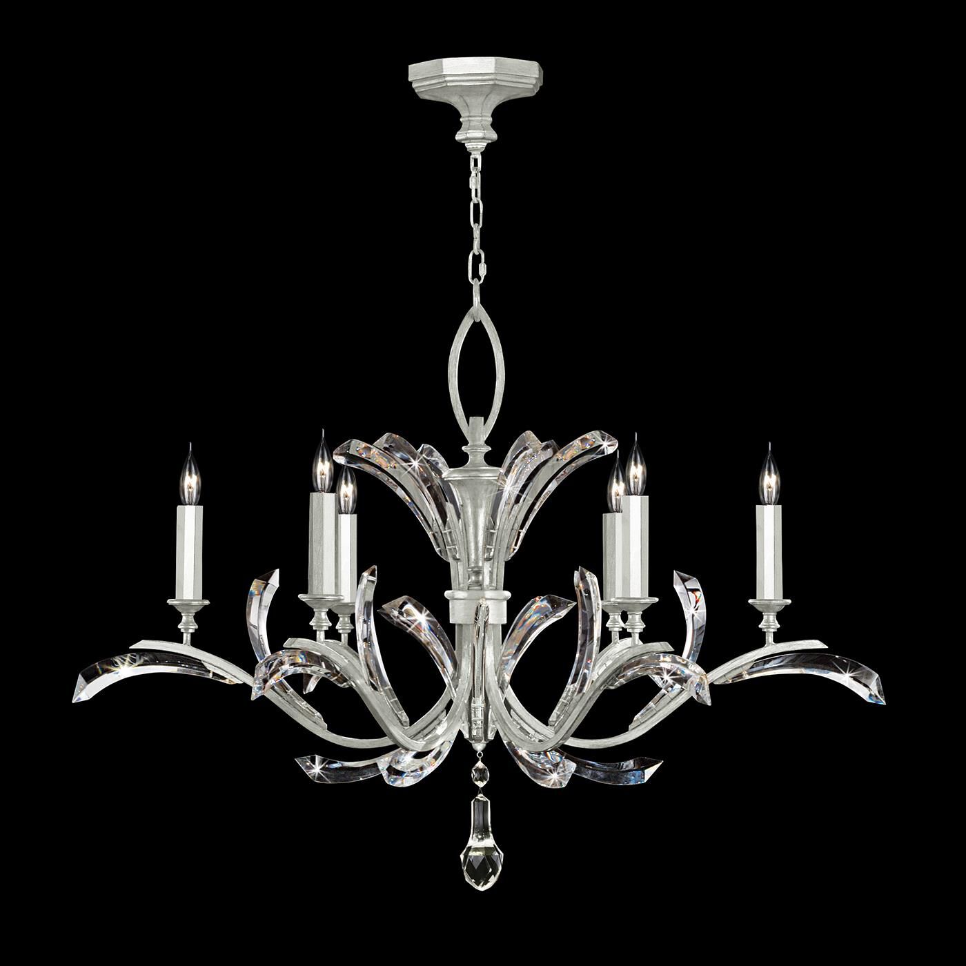 Fine Art Lamps Beveled Arcs 42 Inch 6 Light Chandelier Cp446751