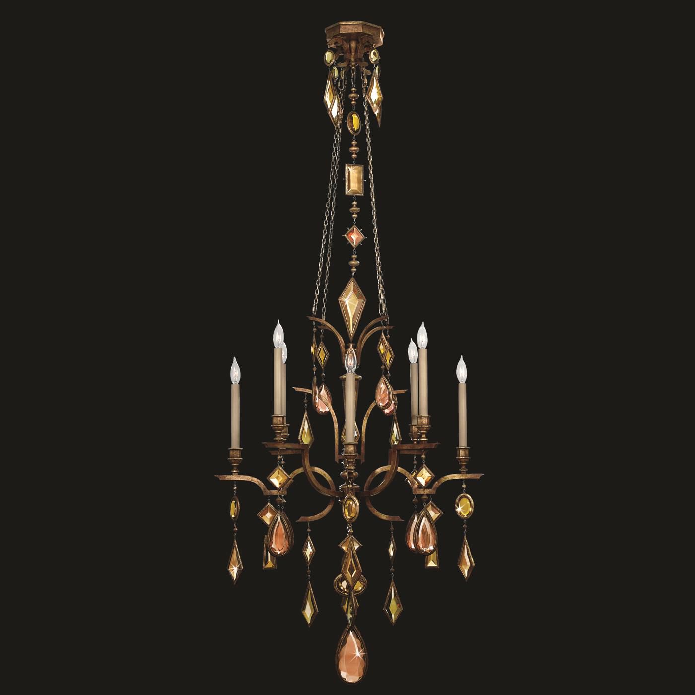 Fine Art Lamps Encased Gems 31 Inch 8 Light Chandelier Cp98352