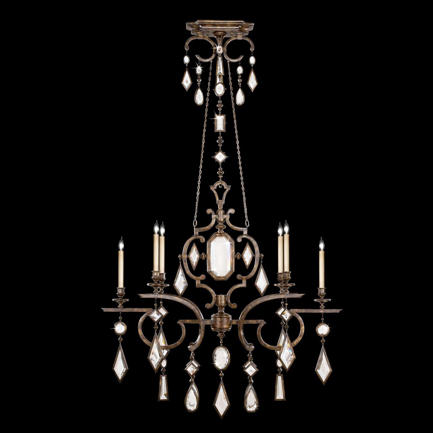 Fine Art Lamps Encased Gems 50 Inch 6 Light Chandelier Cp97223