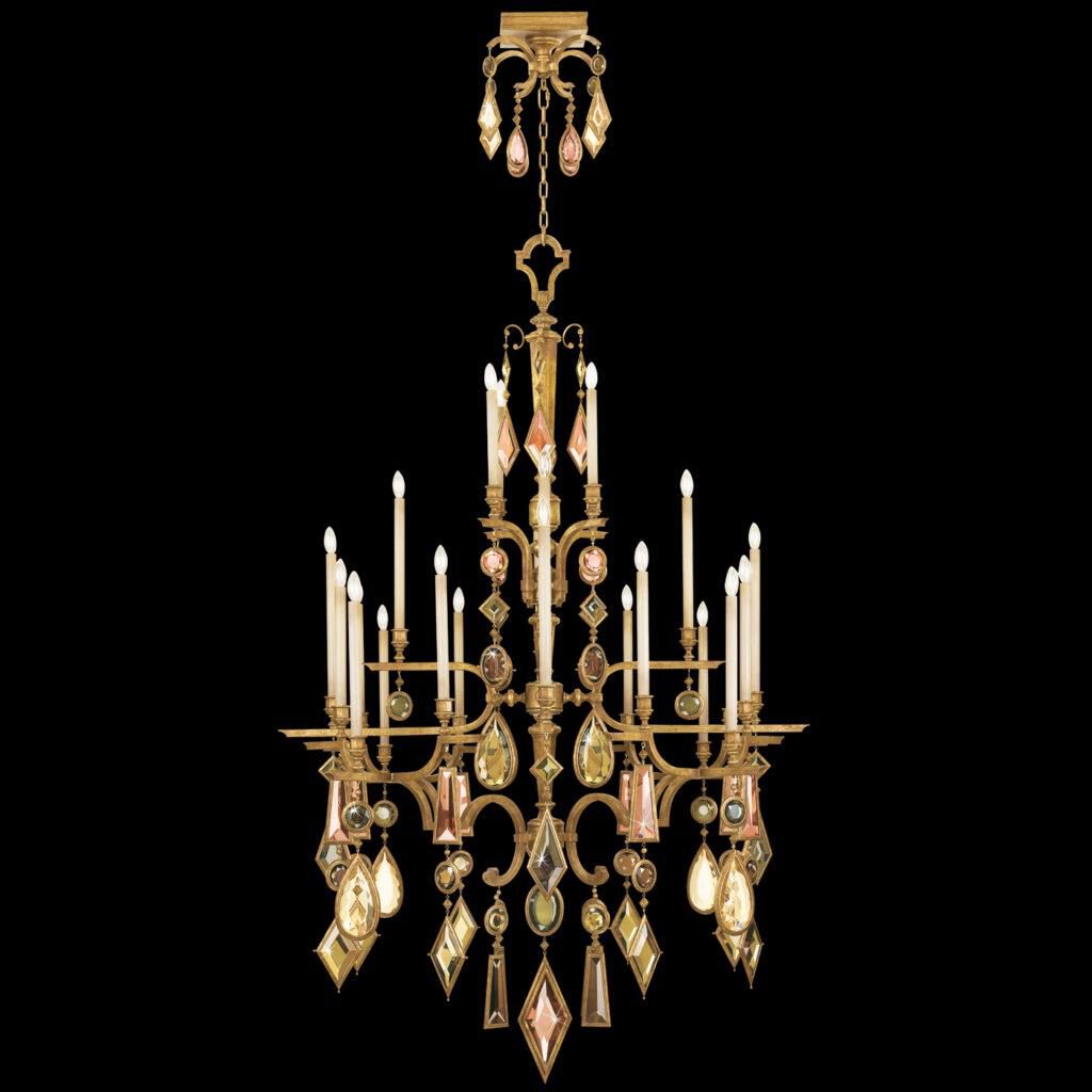 Fine Art Lamps Encased Gems 53 Inch 24 Light Chandelier Cp482072