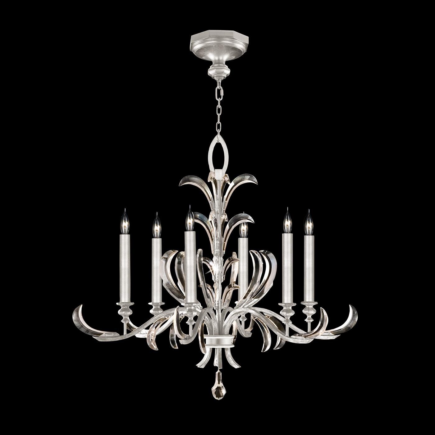 Fine Art Lamps Beveled Arcs 37 Inch 6 Light Chandelier Cp446750