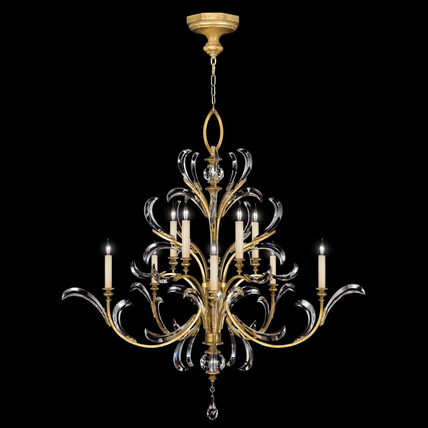 Fine Art Lamps Beveled Arcs 56 Inch 10 Light Chandelier Cp100248