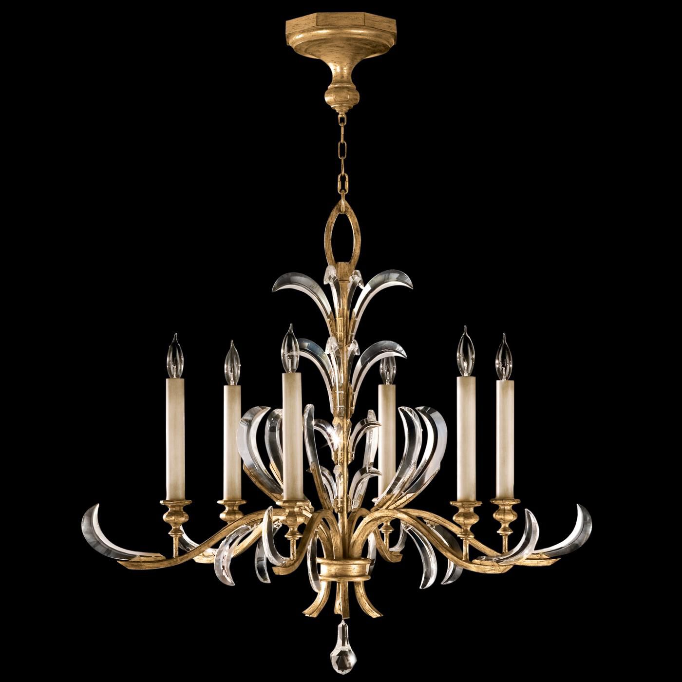 Fine Art Lamps Beveled Arcs 37 Inch 6 Light Chandelier Cp100337