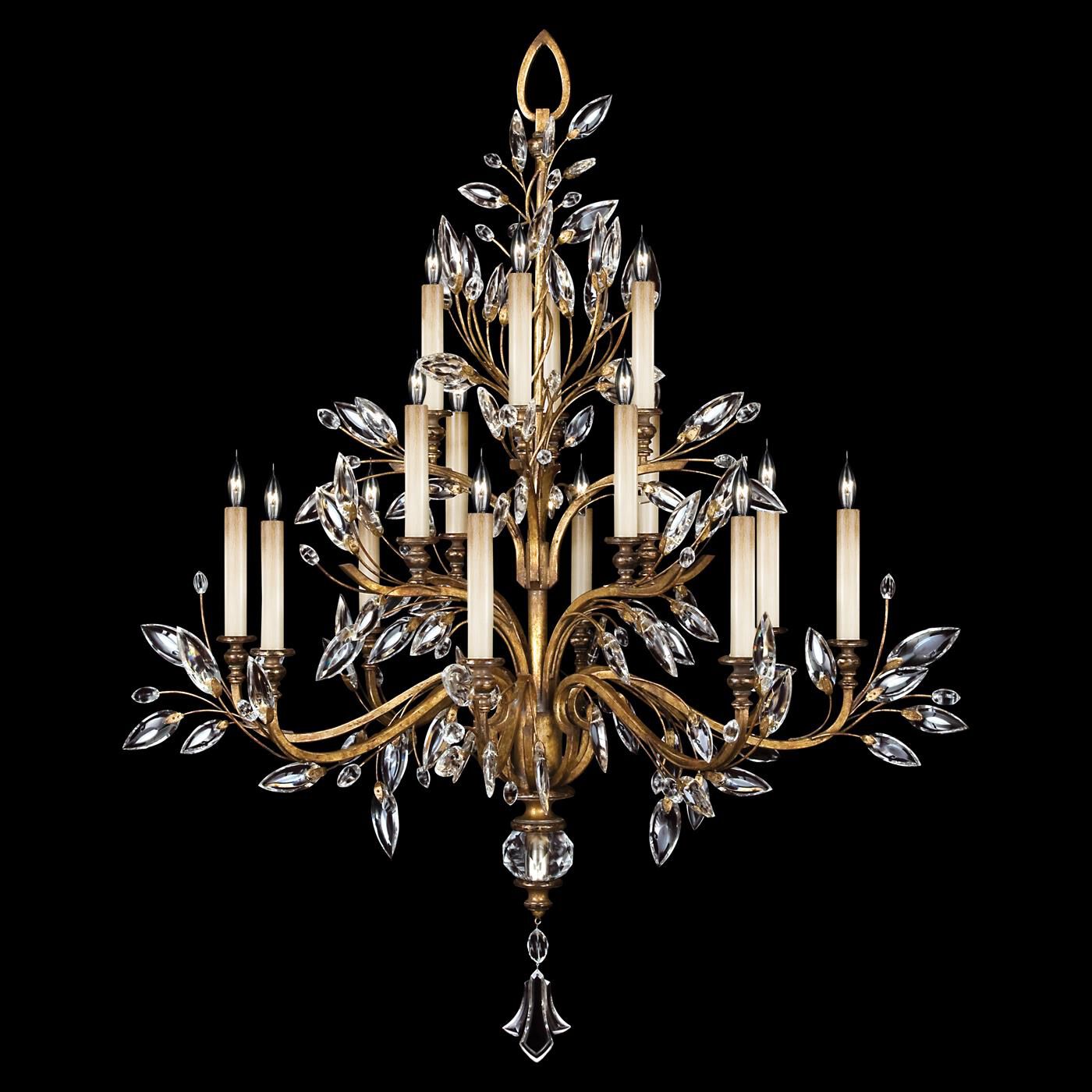 Fine Art Lamps Crystal Laurel 45 Inch 16 Light Chandelier Cp100904