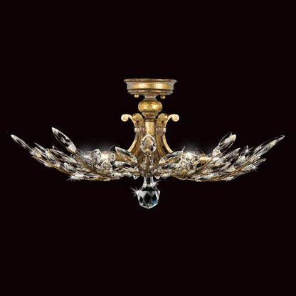 Fine Art Lamps Crystal Laurel 28 Inch 5 Light Semi Flush Mount Cp101013