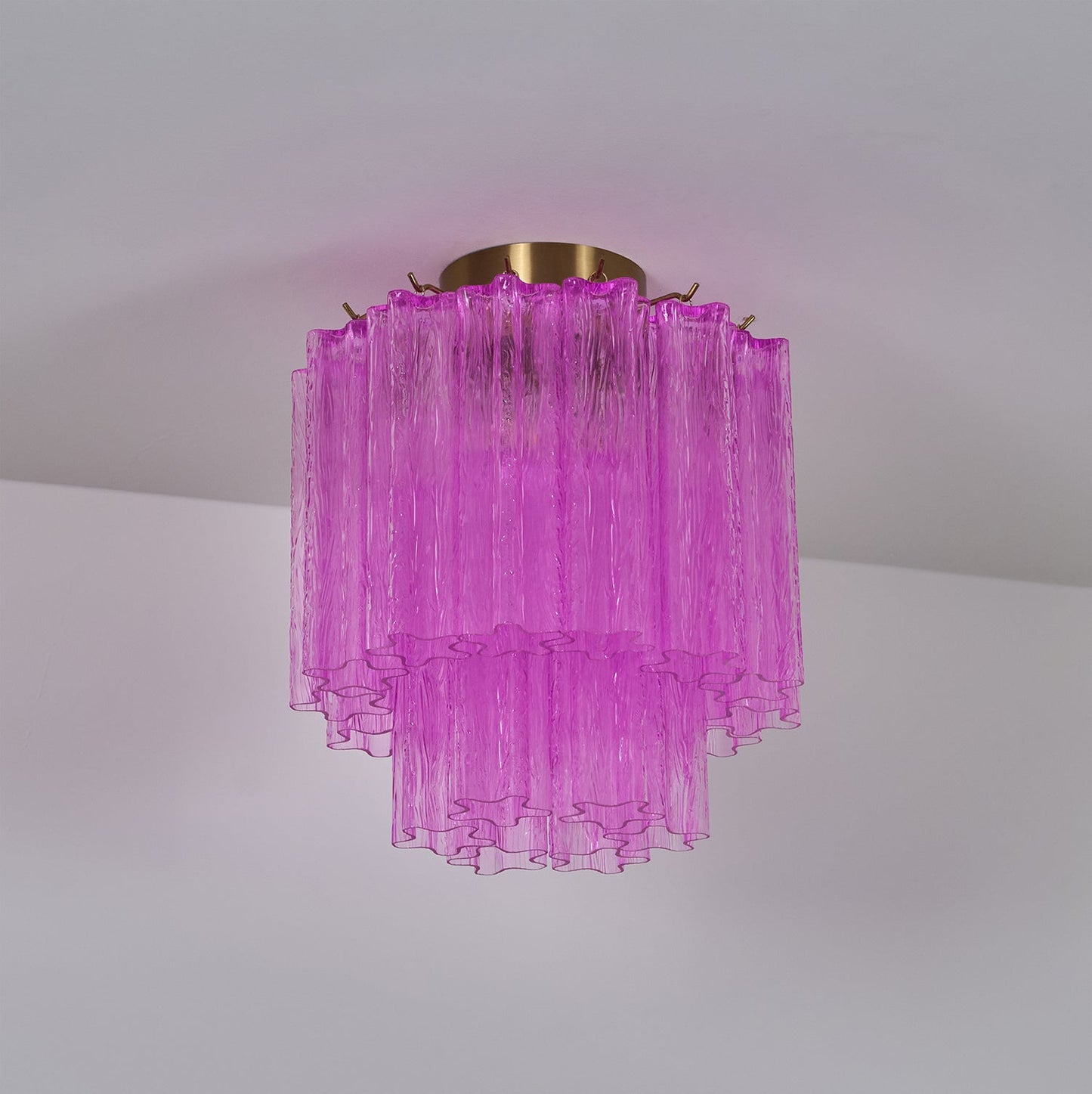 Fiora Rose Red Glass Overhead fixture Ceiling Lamp