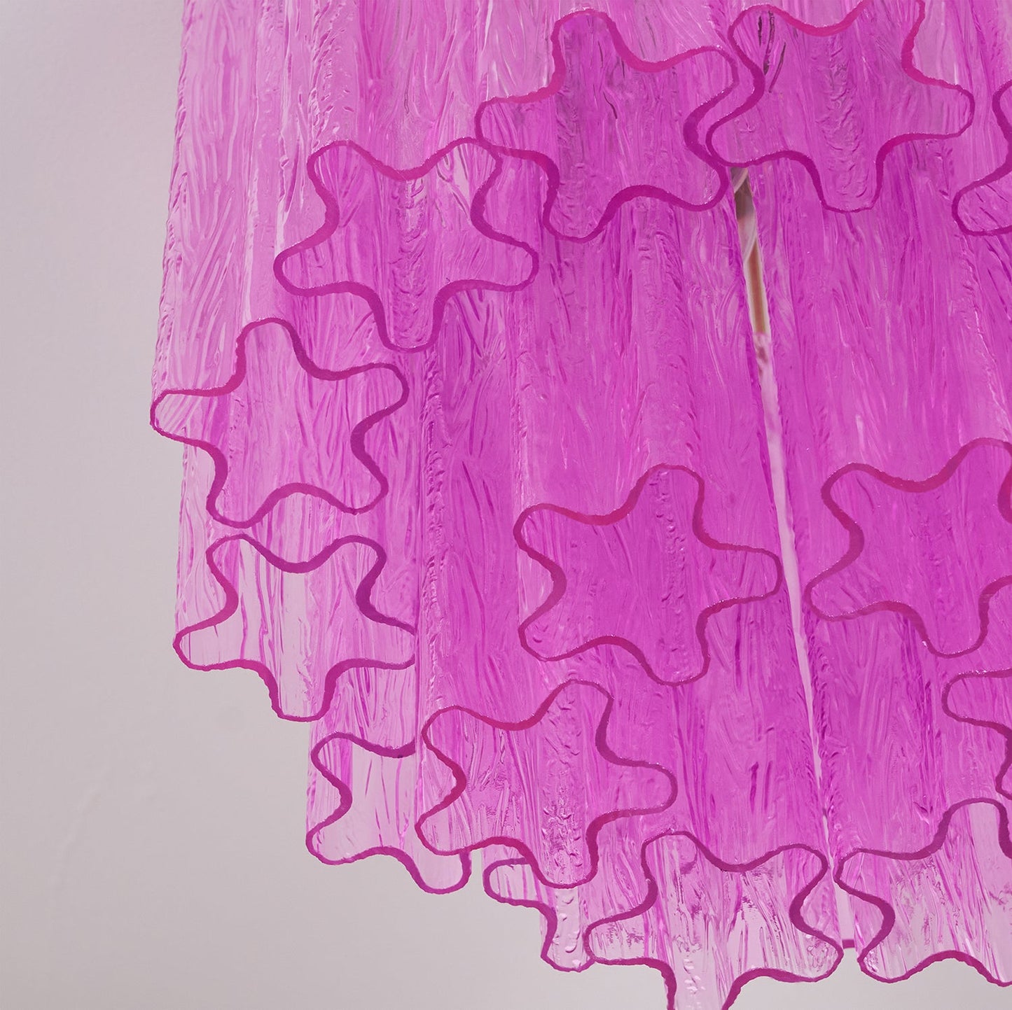 Fiora Rose Red Glass Overhead fixture Ceiling Lamp