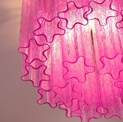 Fiora Rose Red Glass Overhead fixture Ceiling Lamp