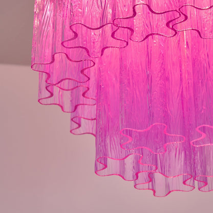 Fiora Rose Red Glass Overhead fixture Ceiling Lamp